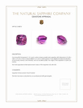 1.55 Ct. Purplish Pink Sapphire from Ceylon (Sri Lanka) Appraisal