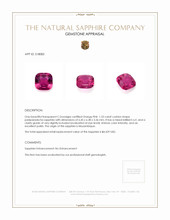 1.33 Ct. Sapphire from Mozambique Appraisal