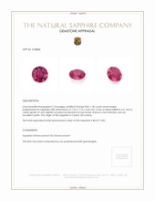 1.46 Ct. Padparadscha Sapphire from Ceylon (Sri Lanka) Appraisal