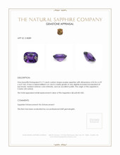 2.17 Ct. Purple Sapphire from Ceylon (Sri Lanka) Appraisal