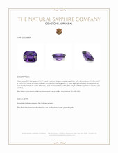 2.17 Ct. Purple Sapphire from Ceylon (Sri Lanka) Appraisal