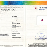 3.16 Ct. Padparadscha Sapphire from Ceylon (Sri Lanka) Scan Report