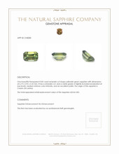 0.82 Ct. Yellowish Green Sapphire from Ceylon (Sri Lanka) Appraisal