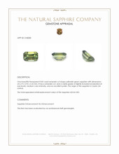 0.82 Ct. Yellowish Green Sapphire from Ceylon (Sri Lanka) Appraisal