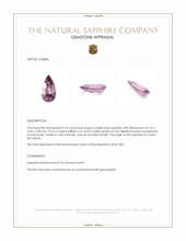 0.73 Ct. Purplish Pink Sapphire from Ceylon (Sri Lanka) Appraisal