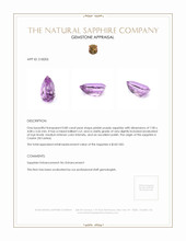 0.80 Ct. Pinkish Purple Sapphire from Ceylon (Sri Lanka) Appraisal