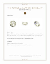 0.72 Ct. Yellow Sapphire from Ceylon (Sri Lanka) Appraisal