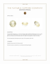 1.11 Ct. Yellow Sapphire from Ceylon (Sri Lanka) Appraisal