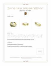 1.38 Ct. Yellow Sapphire from Ceylon (Sri Lanka) Appraisal