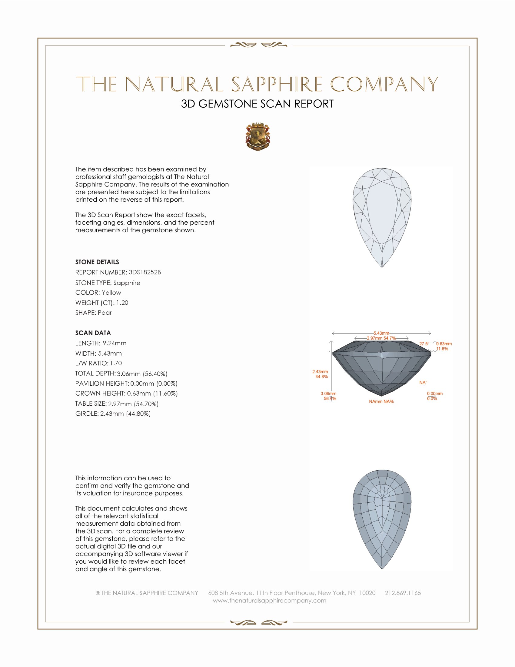 1.20 Ct. Yellow Sapphire from Ceylon (Sri Lanka)