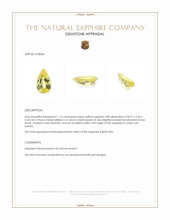 1.12 Ct. Yellow Sapphire from Ceylon (Sri Lanka) Appraisal