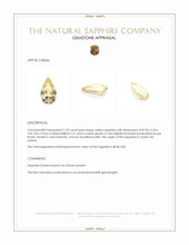 1.29 Ct. Yellow Sapphire from Ceylon (Sri Lanka) Appraisal