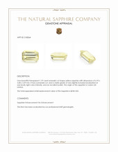 1.29 Ct. Yellow Sapphire from Ceylon (Sri Lanka) Appraisal