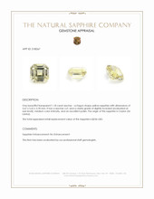 1.18 Ct. Yellow Sapphire from Ceylon (Sri Lanka) Appraisal