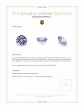 1.14 Ct. Purple Sapphire from Ceylon (Sri Lanka) Appraisal