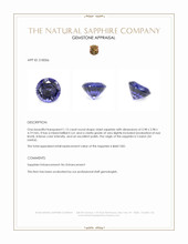 1.15 Ct. Violet Sapphire from Ceylon (Sri Lanka) Appraisal