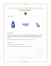 1.03 Ct. Blue Sapphire from Ceylon (Sri Lanka) Appraisal