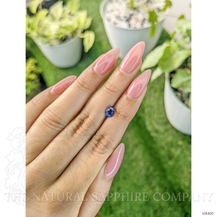 0.84 Ct. Blue Sapphire from Ceylon (Sri Lanka)