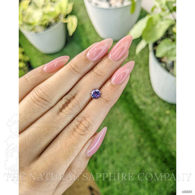 0.85 Ct. Violet Sapphire from Ceylon (Sri Lanka)