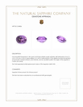 1.08 Ct. Pinkish Purple Sapphire from Ceylon (Sri Lanka) Appraisal