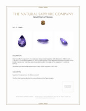 1.18 Ct. Violet Sapphire from Ceylon (Sri Lanka) Appraisal