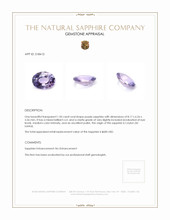 1.50 Ct. Purple Sapphire from Ceylon (Sri Lanka) Appraisal