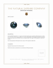 1.17 Ct. Bluish Green Sapphire from Ceylon (Sri Lanka) Appraisal