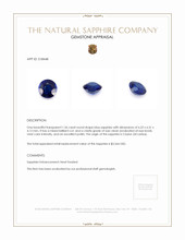 1.36 Ct. Blue Sapphire from Ceylon (Sri Lanka) Appraisal