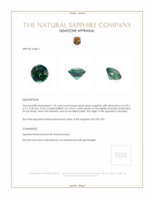 1.42 Ct. Bluish Green Sapphire from Tanzania Appraisal
