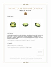 4.52 Ct. Yellowish Green Sapphire from Ceylon (Sri Lanka) Appraisal