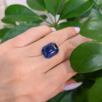 10.64 Ct. Blue Sapphire from Madagascar Life Style