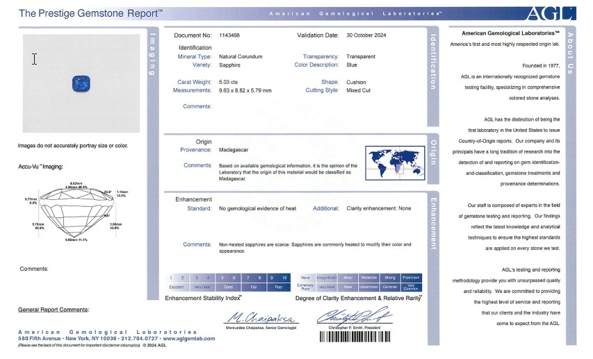 5.03 Ct. Blue Sapphire from Madagascar