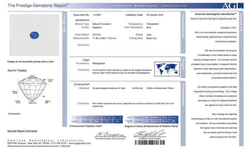 6.23 Ct. Blue Sapphire from Madagascar