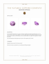 2.15 Ct. Purplish Pink Sapphire from Ceylon (Sri Lanka) Appraisal