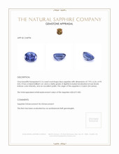 2.16 Ct. Blue Sapphire from Ceylon (Sri Lanka) Appraisal