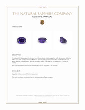 2.46 Ct. Bluish Purple Sapphire from Ceylon (Sri Lanka) Appraisal