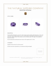 1.76 Ct. Purple Sapphire from Ceylon (Sri Lanka) Appraisal