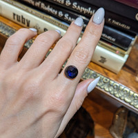 5.72 Ct. Blue Cabochon Sapphire from Ceylon (Sri Lanka) Life Style