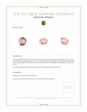 1.03 Ct. Peach Sapphire from Ceylon (Sri Lanka) Appraisal