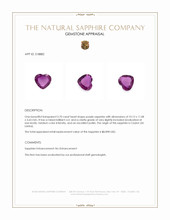 3.70 Ct. Purple Sapphire from Ceylon (Sri Lanka) Appraisal