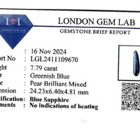 7.79 Ct. Greenish Blue Cabochon Sapphire from Ceylon (Sri Lanka) Scan Report