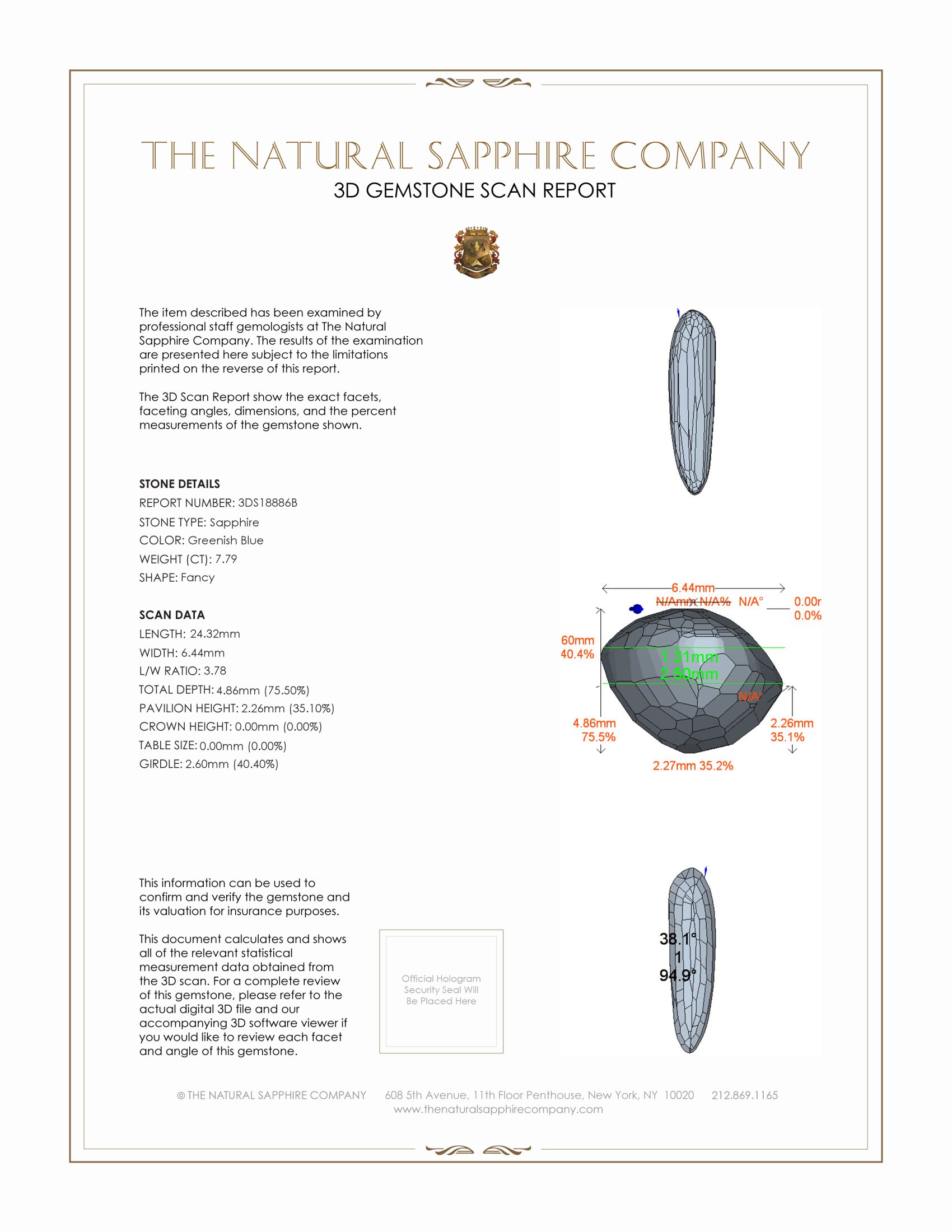 7.79 Ct. Greenish Blue Cabochon Sapphire from Ceylon (Sri Lanka)