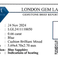 0.66 Ct. Blue Sapphire from Ceylon (Sri Lanka) Scan Report