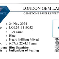 1.79 Ct. Blue Sapphire from Ceylon (Sri Lanka) Scan Report