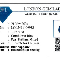 1.52 Ct. Blue Sapphire from Ceylon (Sri Lanka) Scan Report