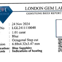 1.01 Ct. Blue Sapphire from Ceylon (Sri Lanka) Scan Report