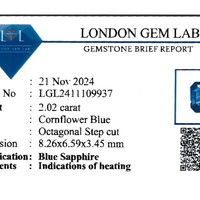 2.02 Ct. Blue Sapphire from Ceylon (Sri Lanka) Scan Report