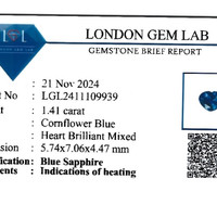 1.41 Ct. Blue Sapphire from Ceylon (Sri Lanka) Scan Report