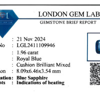 1.96 Ct. Bi Color Sapphire from Ceylon (Sri Lanka) Scan Report