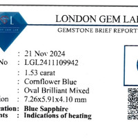 1.53 Ct. Blue Sapphire from Ceylon (Sri Lanka) Scan Report